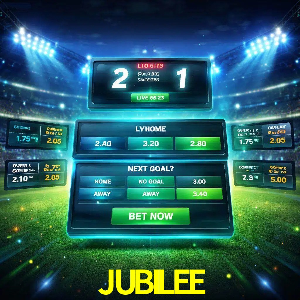 Vista de apuestas en vivo JUBILEE durante un partido en curso